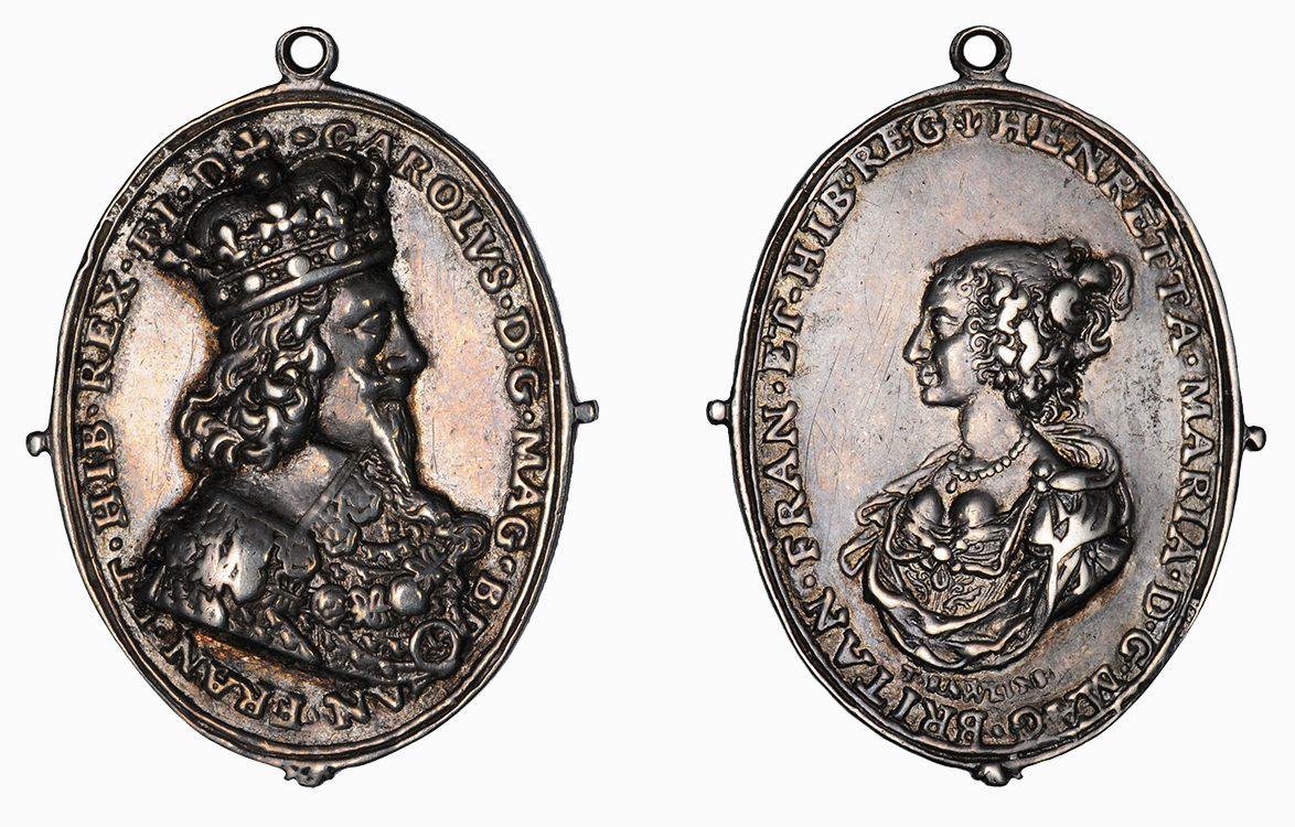 Charles I and Henrietta Maria, Silver Royalist Badge, 1625-49
