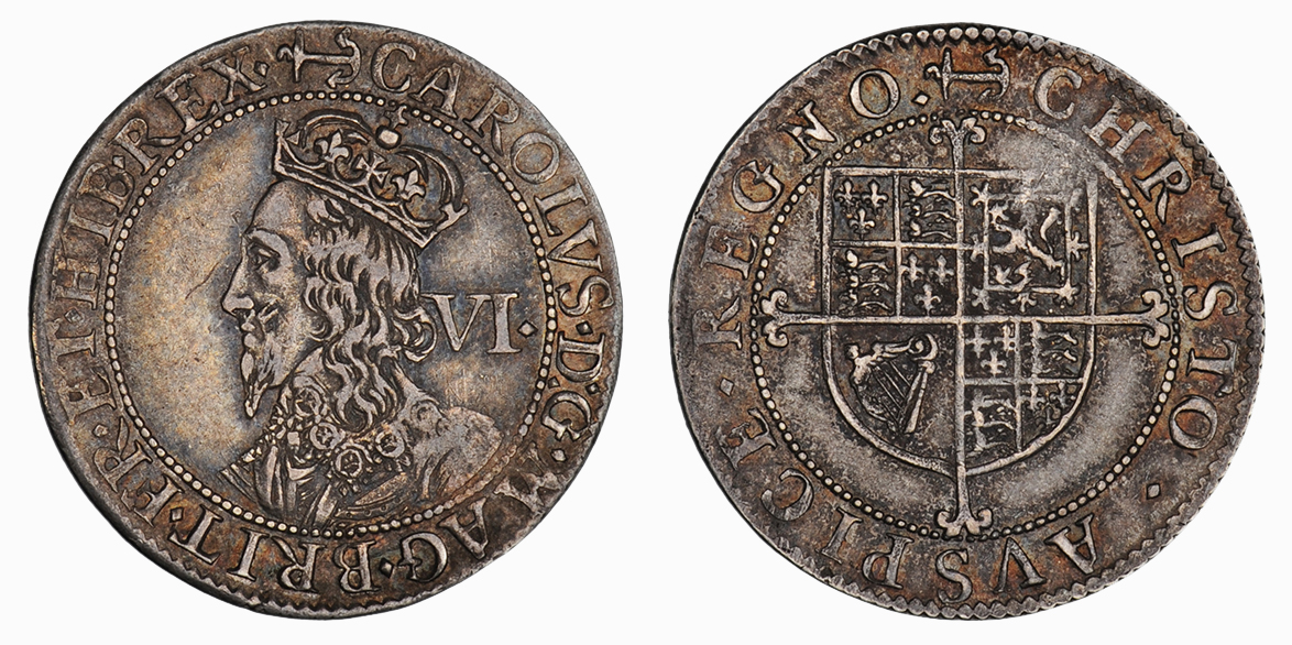 Charles I, Sixpence, 1638-9