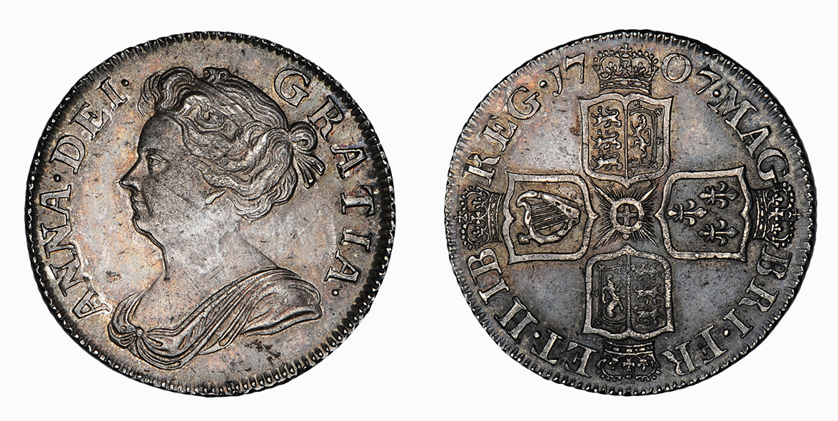 Anne, After Union Shilling, 1707