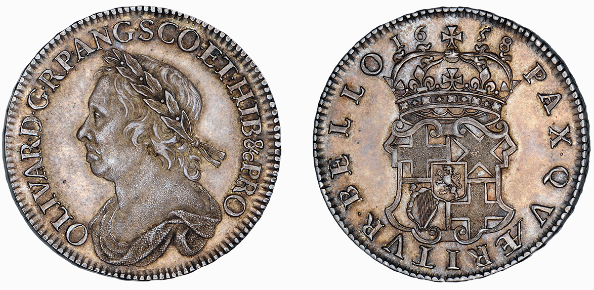 Commonwealth, Oliver Cromwell, Halfcrown, 1658