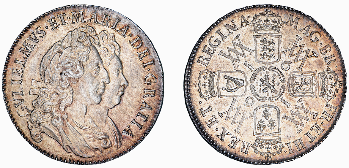 William and Mary, Halfcrown, 1691 TERTIO