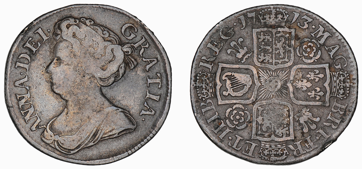 Anne, After Union Shilling, 1713/2