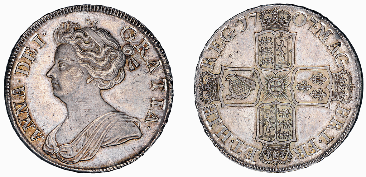Anne, After Union Halfcrown, 1707 SEPTIMO