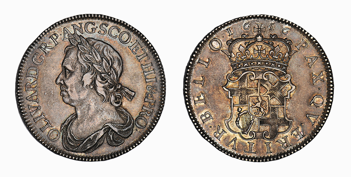 Commonwealth, Oliver Cromwell, Halfcrown, 1656