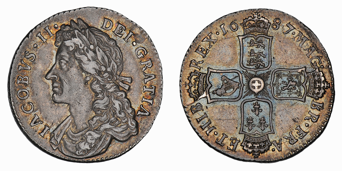 James II, Shilling, 1687/6