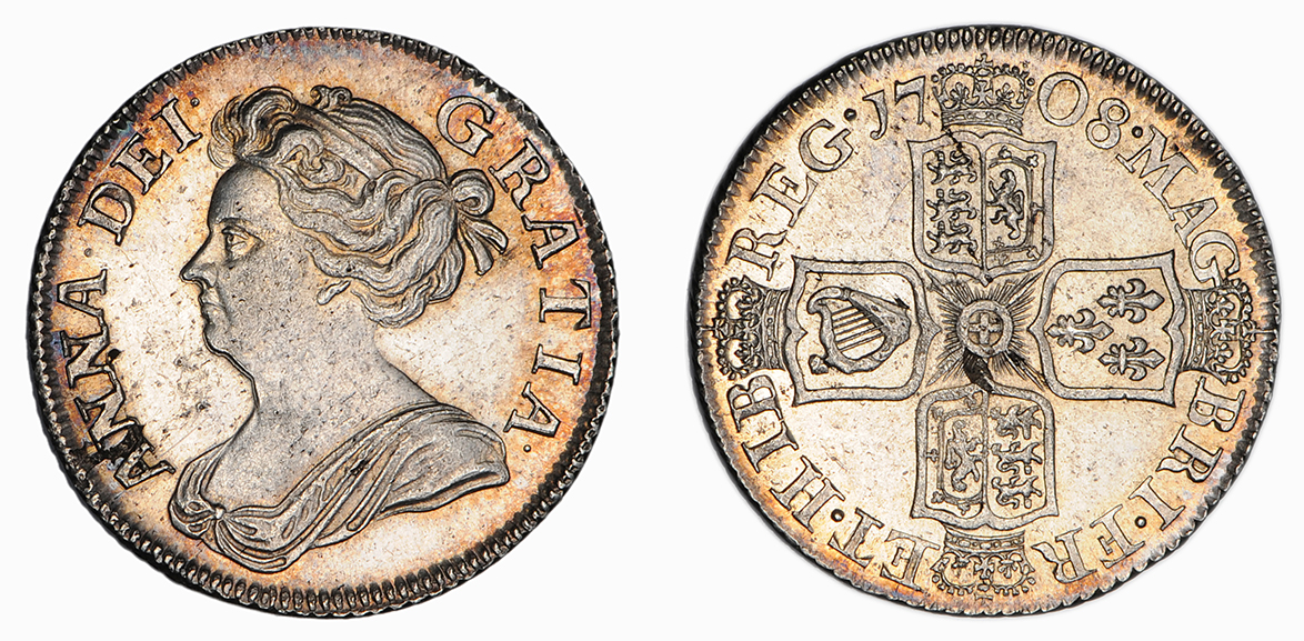 Anne, After Union Shilling, 1708