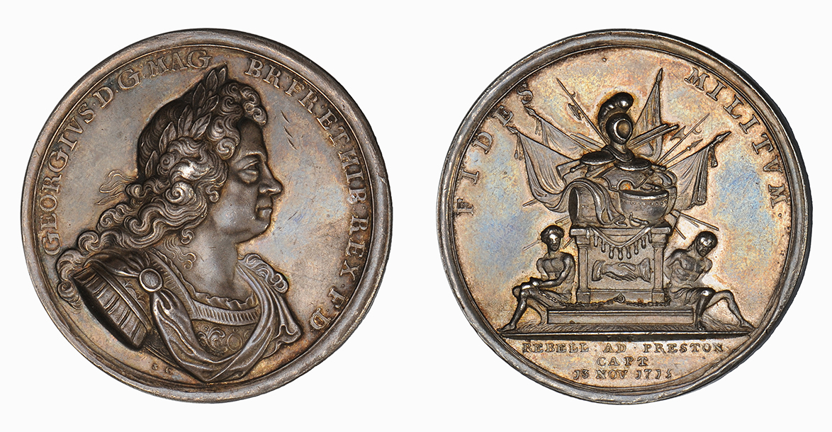 George I, Capture of the Jacobite Rebels at Preston Silver Medal, 1715