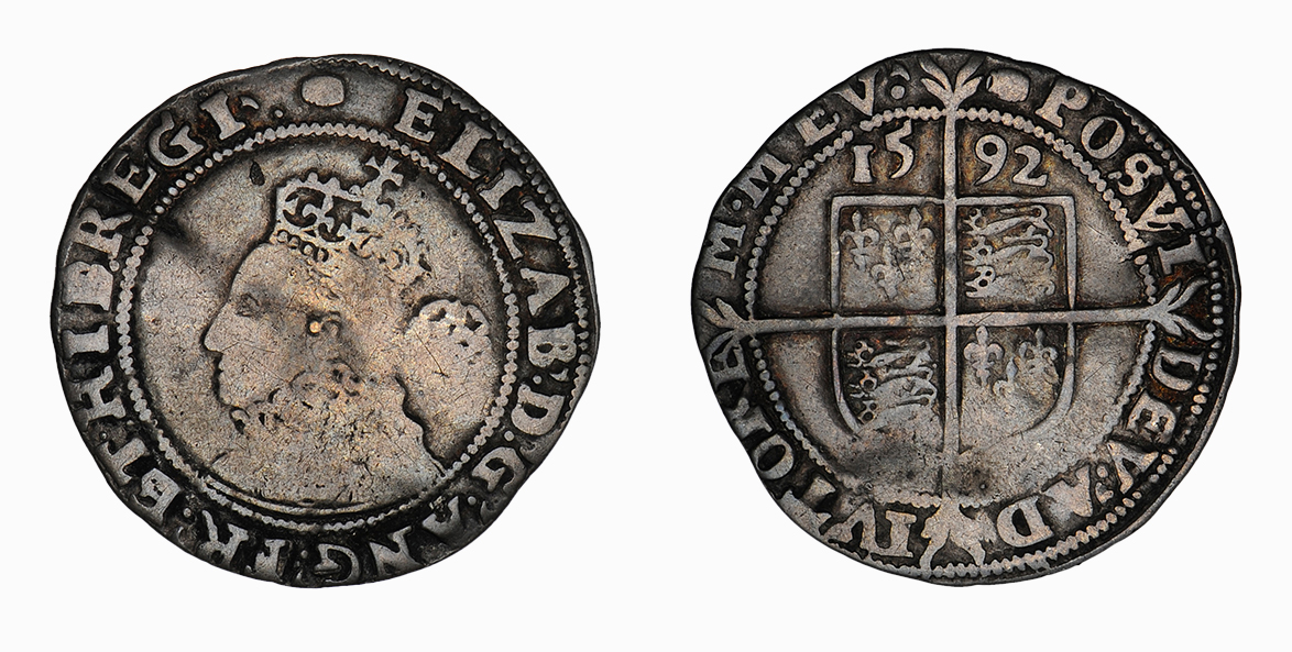 Elizabeth I, Sixpence, 1592