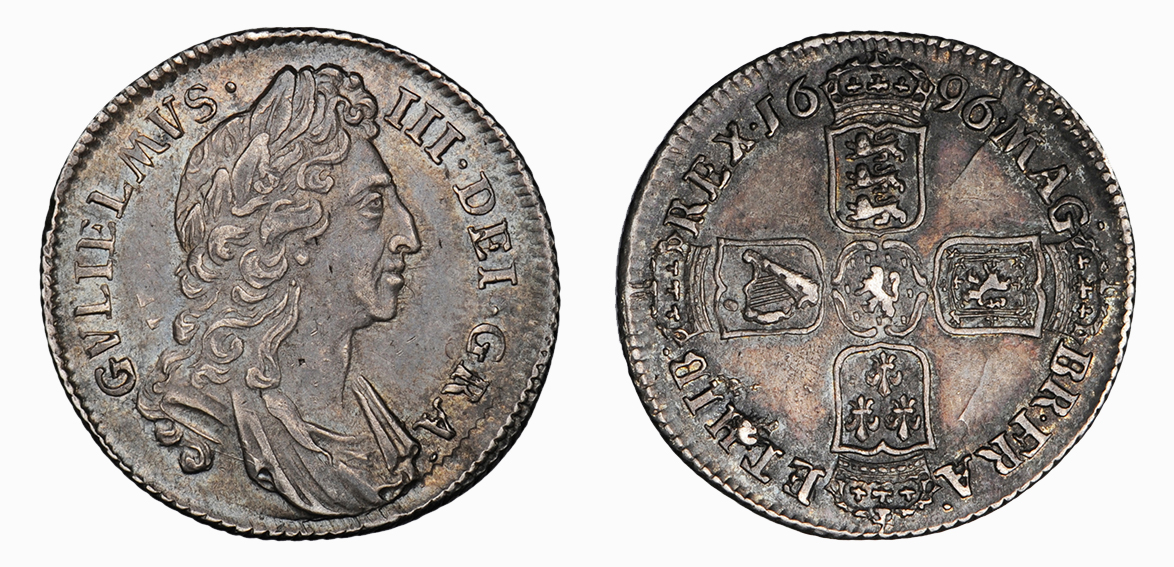 William III, Shilling, 1696