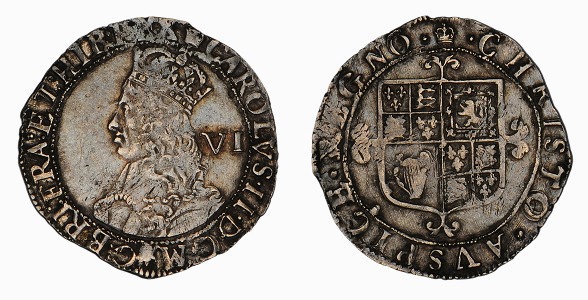 Charles II, Sixpence, 1660-2
