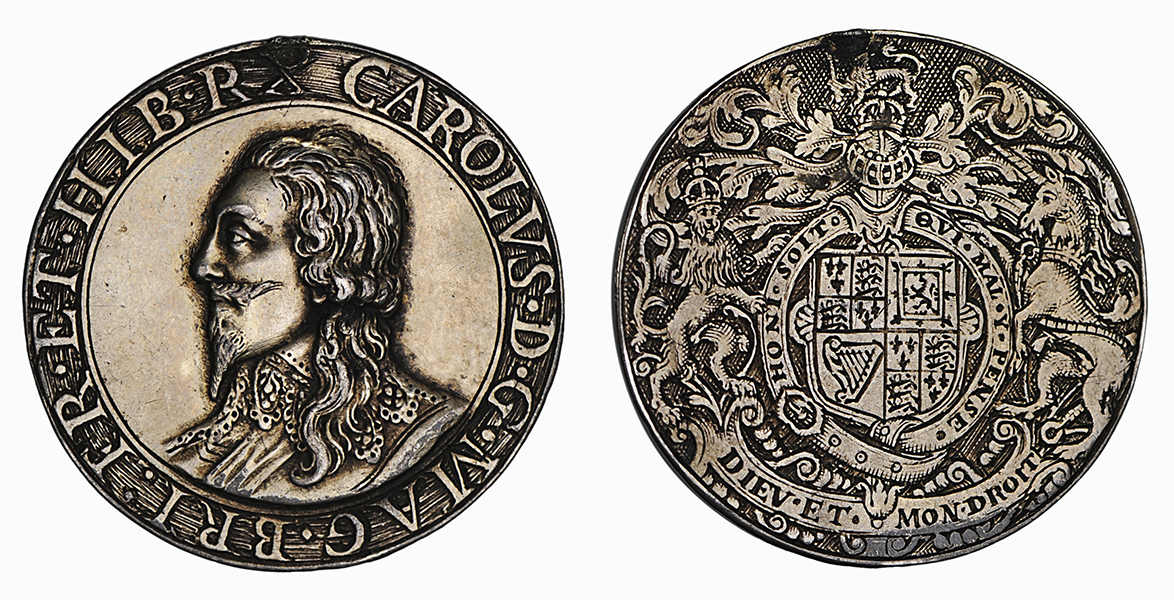 Charles I, Pattern Halfcrown or Medal in Silver, 1625-49