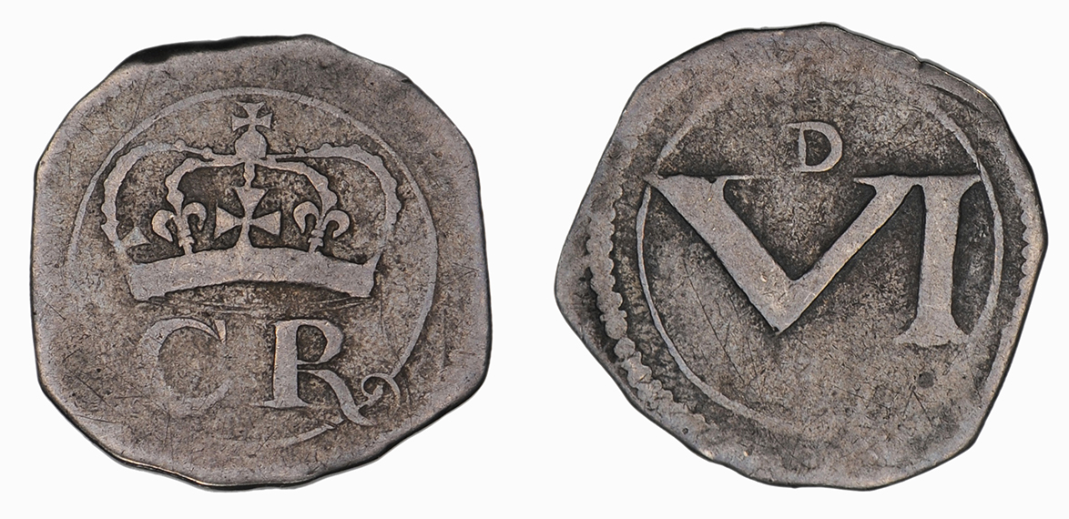 Charles I, Sixpence, 1643-44