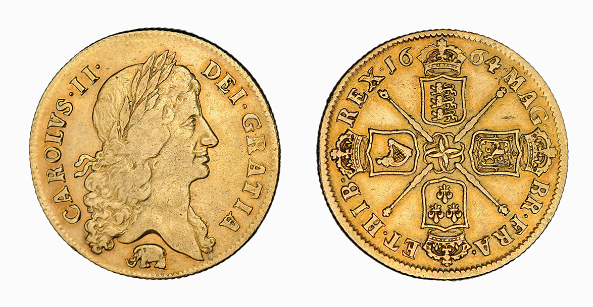 Charles II, Two Guineas, 1664