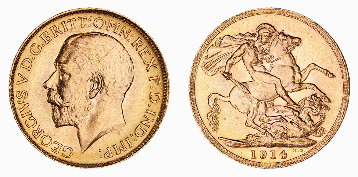 George V, Sovereign, 1914 C