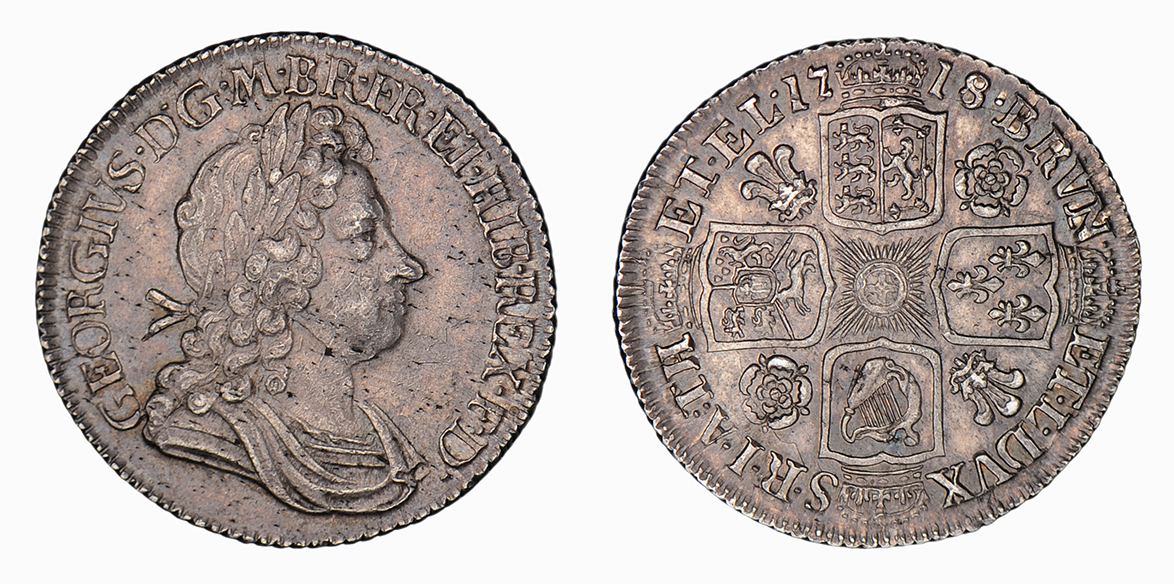 George I, Shilling, 1718