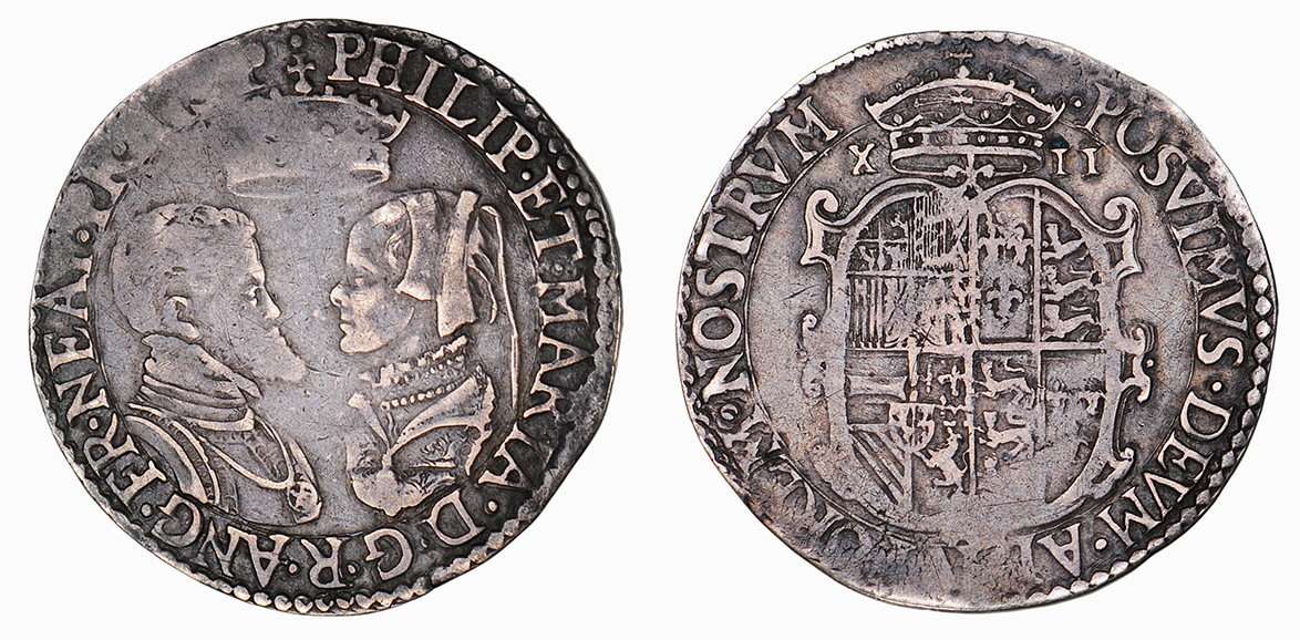 Philip and Mary, Shilling, 1554-58