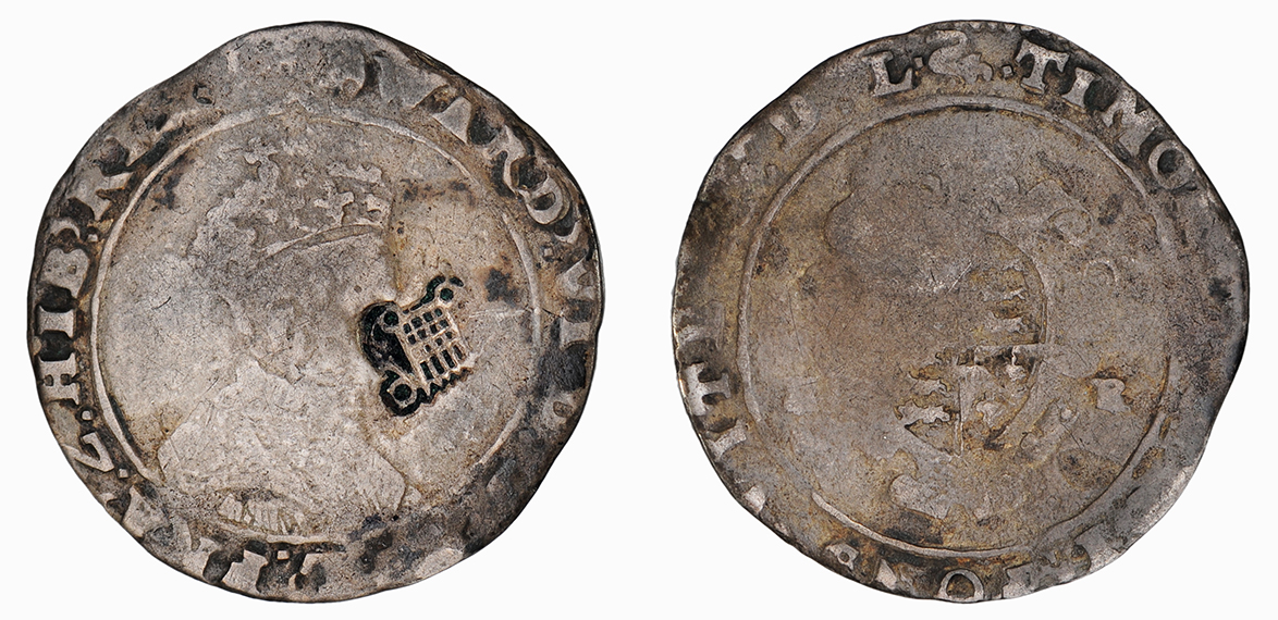 Elizabeth I, Fourpence-halfpenny, countermarked coinage, 1560