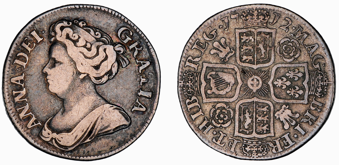 Anne, After Union Shilling, 1712
