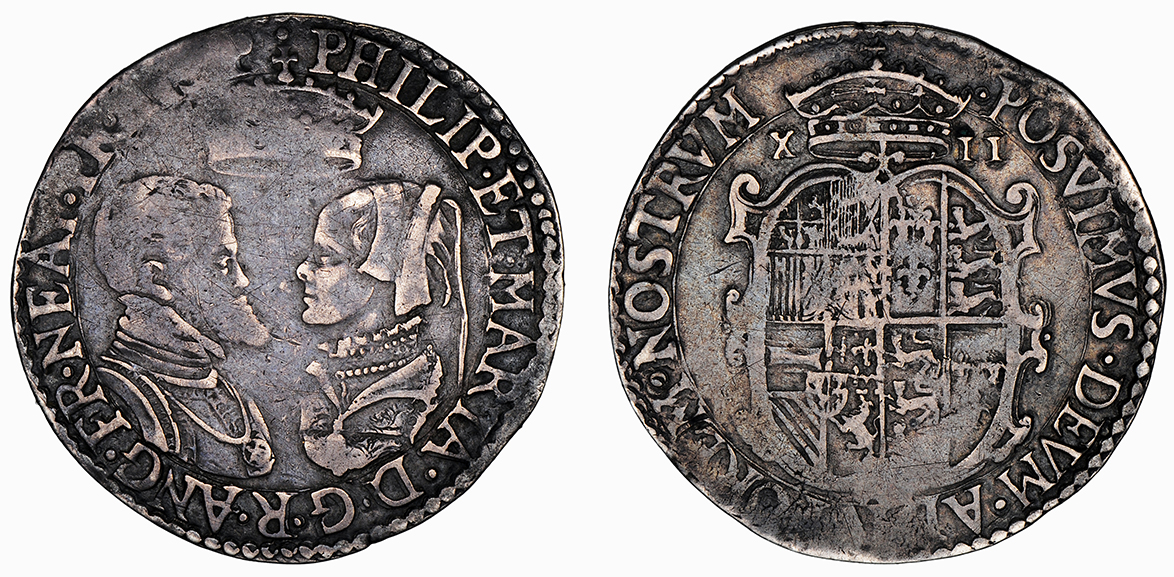 Philip and Mary, Shilling, 1554-58