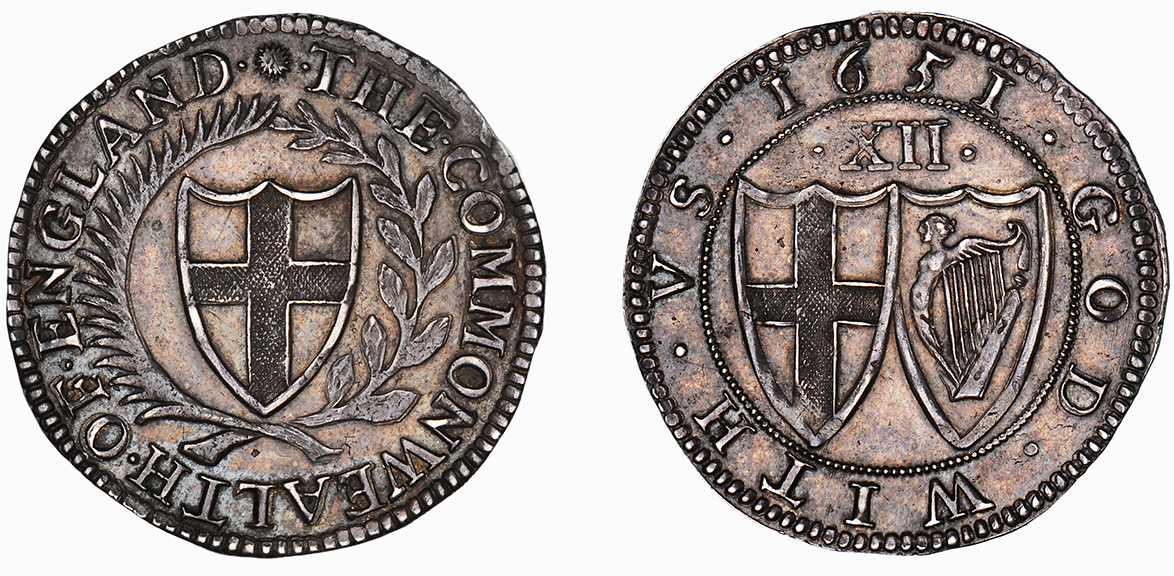 Commonwealth, Fine Work Shilling, 1651