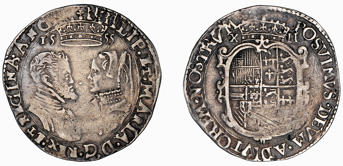 Philip and Mary, Shilling, 1555