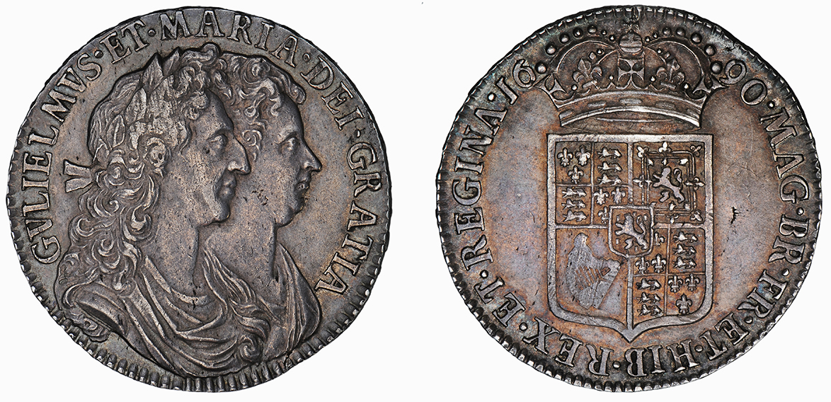 William and Mary, Halfcrown, 1690 TERTIO