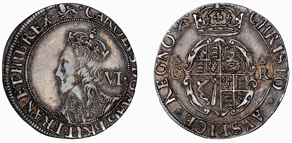 Charles I, Sixpence, 1643-44