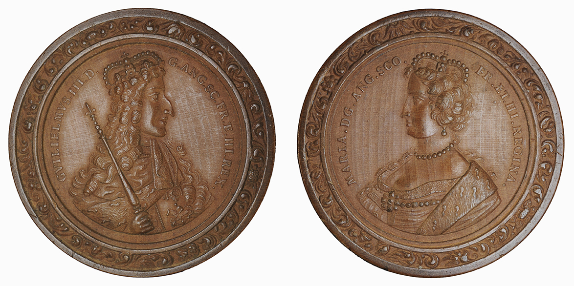 William and Mary, Two Uniface Boxwood Medals