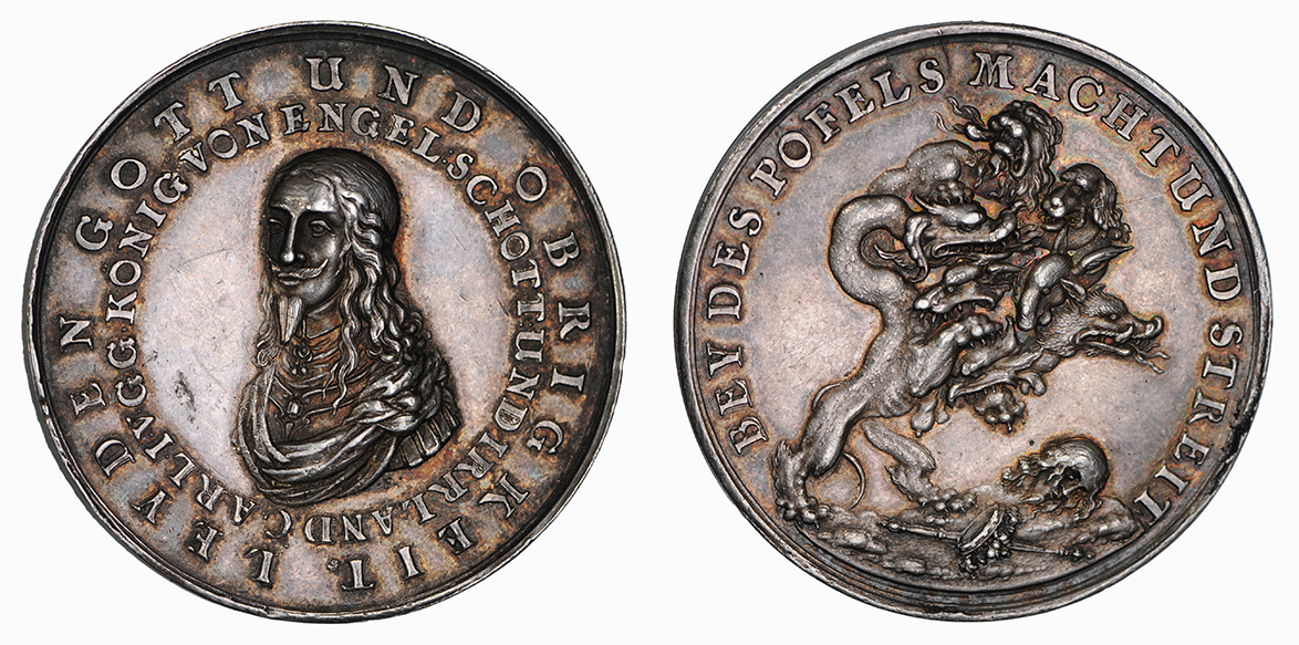 Charles I, Death and Memorial Silver Medal, 1649