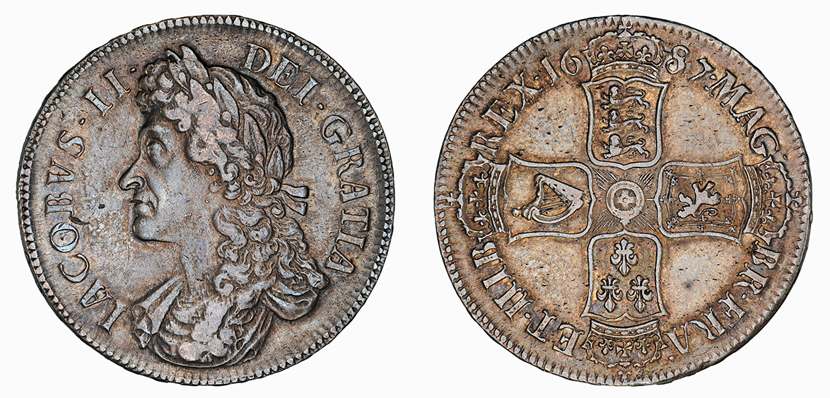 James II, Crown, 1687 TERTIO