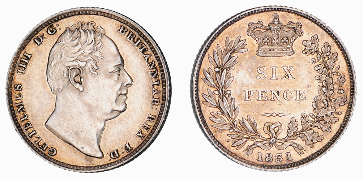 William IV, Sixpence, 1831