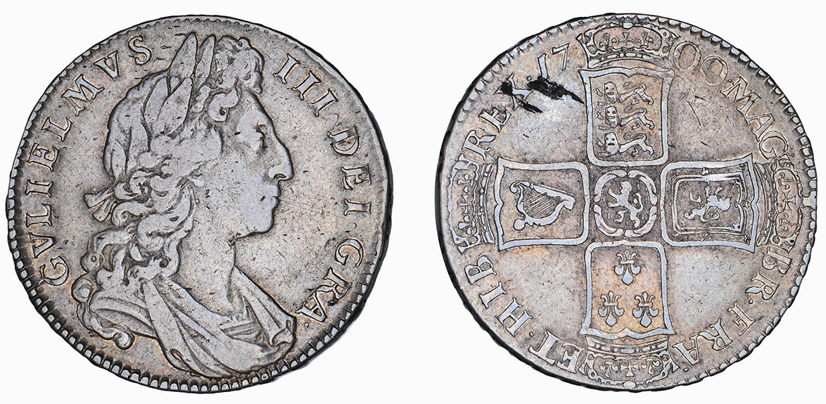 William III, Halfcrown, 1700 DVODECIMO