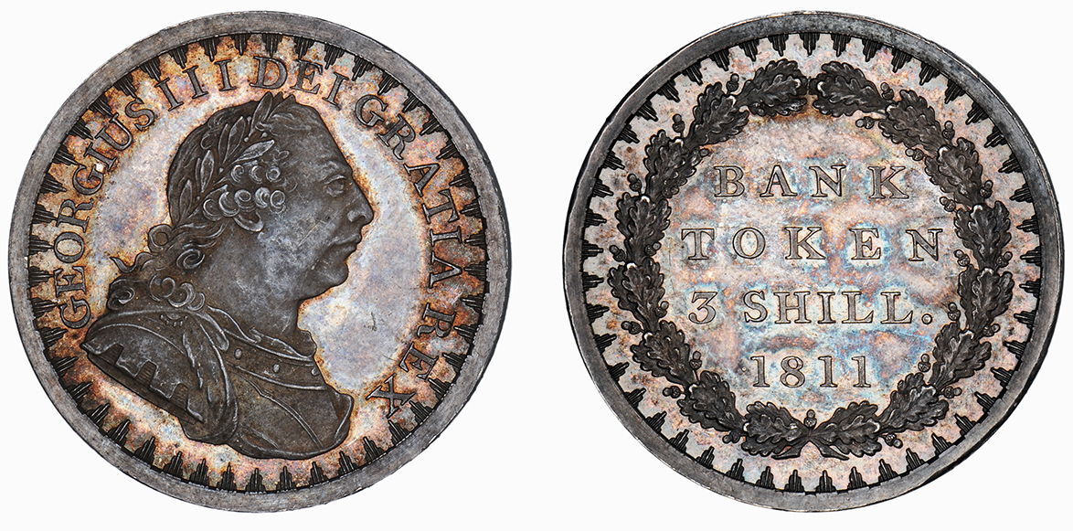 George III, Proof Three Shillings, 1811