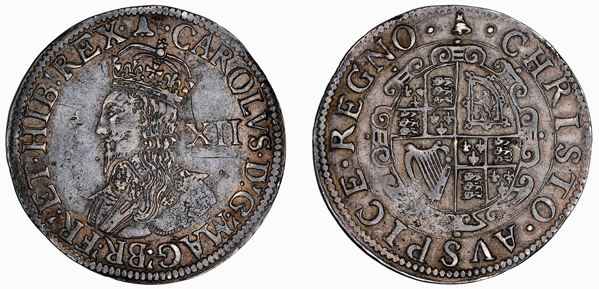 Charles I, Finework Shilling, 1634-35